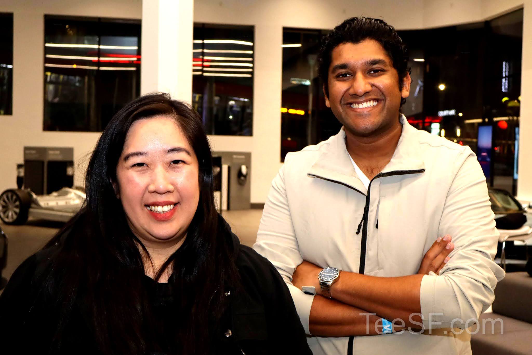 A photo from a pitch night event at Tesla in San Francisco.